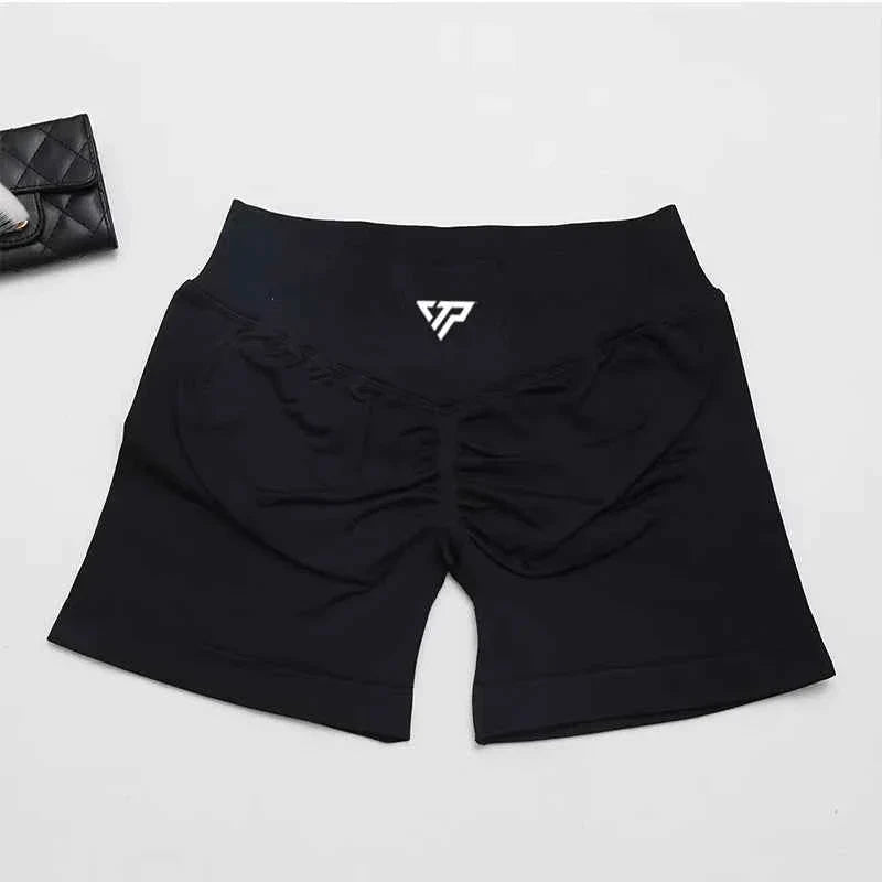Seamless Silicone Printed Yoga Shorts